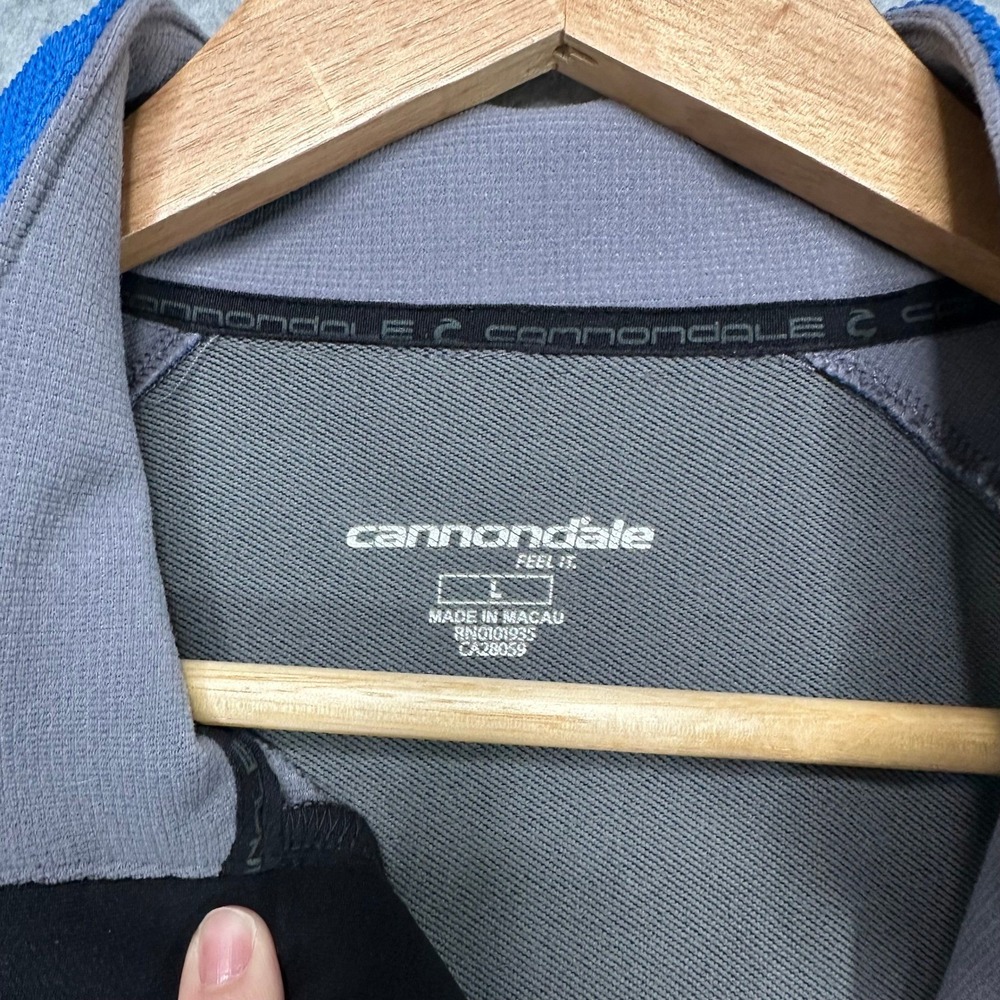 Cannondale Men L Cycling Jacket Blue Black White Full Zip Performance Sportswear - Picture 9 of 12